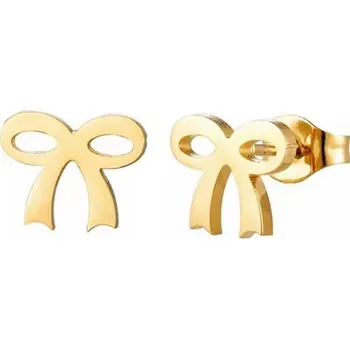 Náušnice Zlacené náušnice z chirurgické oceli mašličky DAR195 - dárek nad 1000 Kč