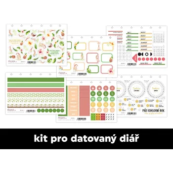 Diář Fleppi Měsíční samolepkový kit - datovaný diář | Srpen 2024