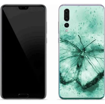 Pouzdro na mobilní telefon Gelový obal mmCase na mobil Huawei P20 Pro - zelený motýl