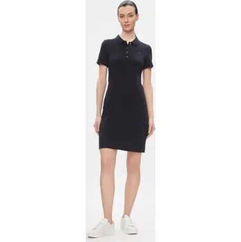Dámské šaty Tommy Hilfiger Každodenní šaty 1985 Slim Pique Polo Dress Ss WW0WW42048 Tmavomodrá Slim Fit XXS