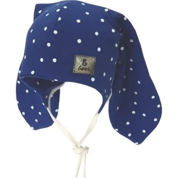 Kojenecký body Bexa Bavlněná dvouvrstvá čepice na zavazování Dots - granátová Velikost: 56/62 (0-3m)
