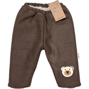 Baby Nellys Oteplené pletené kalhoty Teddy Bear, Baby Nellys, dvouvrstvé, hnědé Velikost: 68/74 (6-9m)