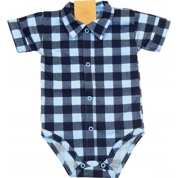 Kojenecký body Mrofi Kojenecké body, košile kr. rukáv zapínání uprostřed Kárko, modrá/černá Velikost: 62 (2-3m)