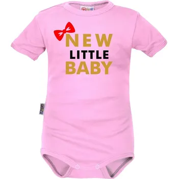 Kojenecký body Body krátký rukáv Dejna New little Baby - Girl, růžové Velikost: 80 (9-12m)