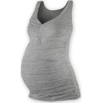 Těhotenské šaty JOŽÁNEK Těhotenský topík JOLANA - šedý melír Velikost oblečení: L/XL