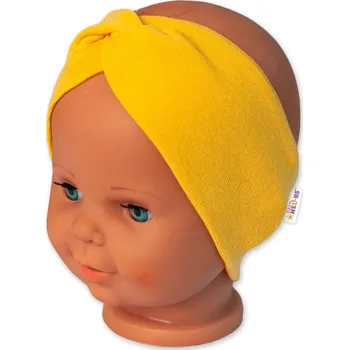 Kojenecký body Baby Nellys Bavlněná čelenka dvouvrstvá, hořčicová Velikost: 68/74 (6-9m)