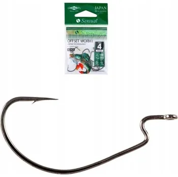 Rybářský háček Háčky na přívlač s protihrotem Mikado Sensual Offset Worm I 5 ks