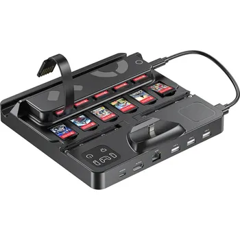 Herní příslušenství Unitek nabíjecí stanice pro Switch s přepínačem a čtečkou herních karet