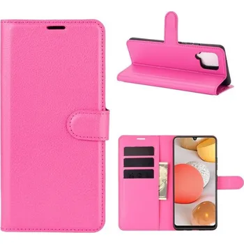Pouzdro na mobilní telefon Litchi PU kožené peněženkové pouzdro na mobil Samsung Galaxy A42 5G - rose