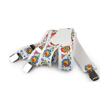 Kšandy Šle folklor šíře 4 cm délka 120 cm - 1 ks - 5 bílá