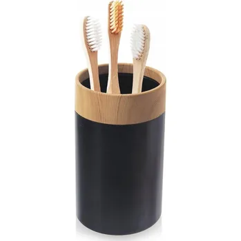 Držák na kartáček Kelímek do koupelny černý 7,5x11,5 cm