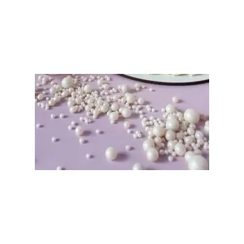 Jedlá dekorace na dort Cukrová dekorace - Kuličky perleťové BÍLÉ / 80 g