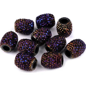 Dětské navlékací korálky Plastové korálky s velkým průvlekem 13x15 mm, malé, 11 (064) modrofialová AB