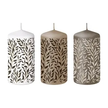 Svíčka Svíčka válec 60x120 mm Lístky, mix barev