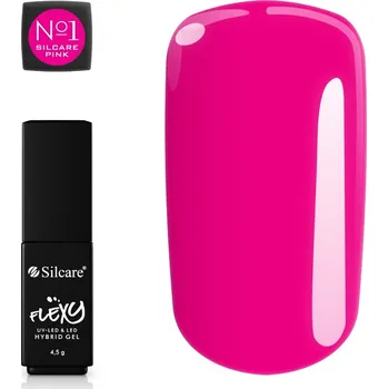 Přípravek na nehty Hybridní lak barevný lak Silcare Pink No.1 Magenta 4,5 ml