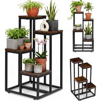 Stojan na květiny Dekorační stojan na květiny v loftovém stylu, 4 police -ModernHome ME-ATS18
