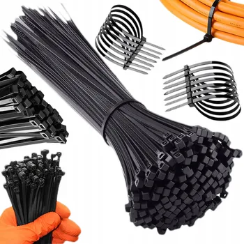 Stahovací páska STAHOVACÍ PÁSKY UPEVŇOVACÍ ZIP PÁSKY ČERNÉ 7,6X500 SADA PEVNÉ