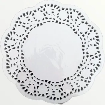 Obraz Dekorativní Ubrusy/Servítky na Stůl Ozdobné BÍLÉ 33cm Sada 6 Kusů