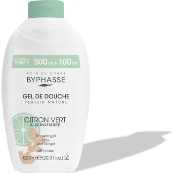 Sprchový gel BYPHASSE Přírodní sprchový gel LIMETKA A ZÁZVOR 1000 ml