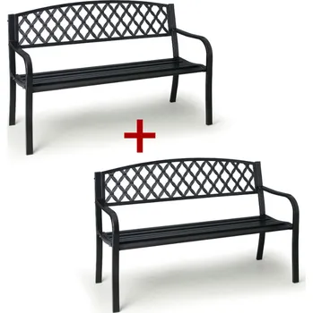 Zahradní lavice Kovová parková lavička GRET s opěradlem 1+1 ZDARMA, 1270 mm