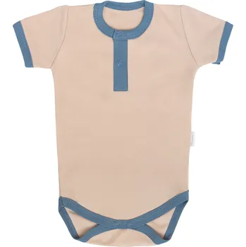 Kojenecký body Mamatti Bavlněné body polo kr. rukáv, Dinosaurus- krémové Velikost: 80 (9-12m)