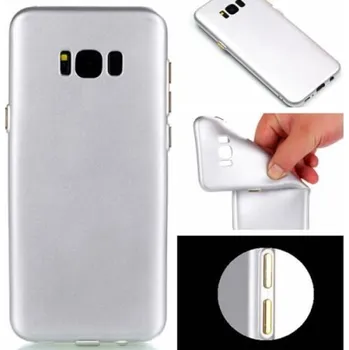 Pouzdro na mobilní telefon Rubber pogumovaný gelový obal na Samsung Galaxy S8 Plus - stříbrný