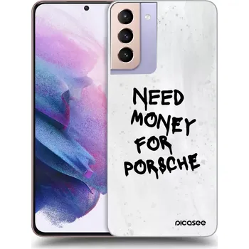 Pouzdro na mobilní telefon Picasee silikonový průhledný obal pro Samsung Galaxy S21+ 5G G996F - White Dollar