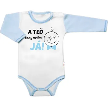 Baby Nellys Body dlouhý rukáv s vtipným textem, A TEĎ tady velím JÁ! Kluk Velikost: 80 (9-12m)