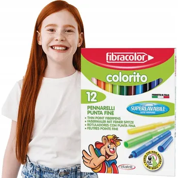 Fibracolor Fixy na vybarvování, sada 12 fixů pro děti ks