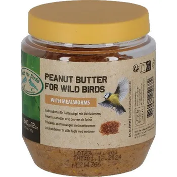 Krmivo pro ptáka Esschert Design Peanut Butter with Mealworms 340 g