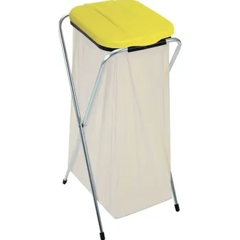 Odpadkový koš Stojan na tříděný odpad 36x42x78 cm s výklopným víkem žlutý