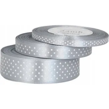 Stuha Stříbrná saténová stuha – vysoká kvalita! 1 Ks