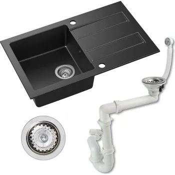 Granitový dřez Jednokomorový granitový dřez Moderno Porto černý