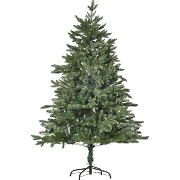 Vánoční stromek Umělý vánoční stromek HOMCOM 1,5 m vánoční stromeček PVC PE kov zelený Ø105 x 150 cm