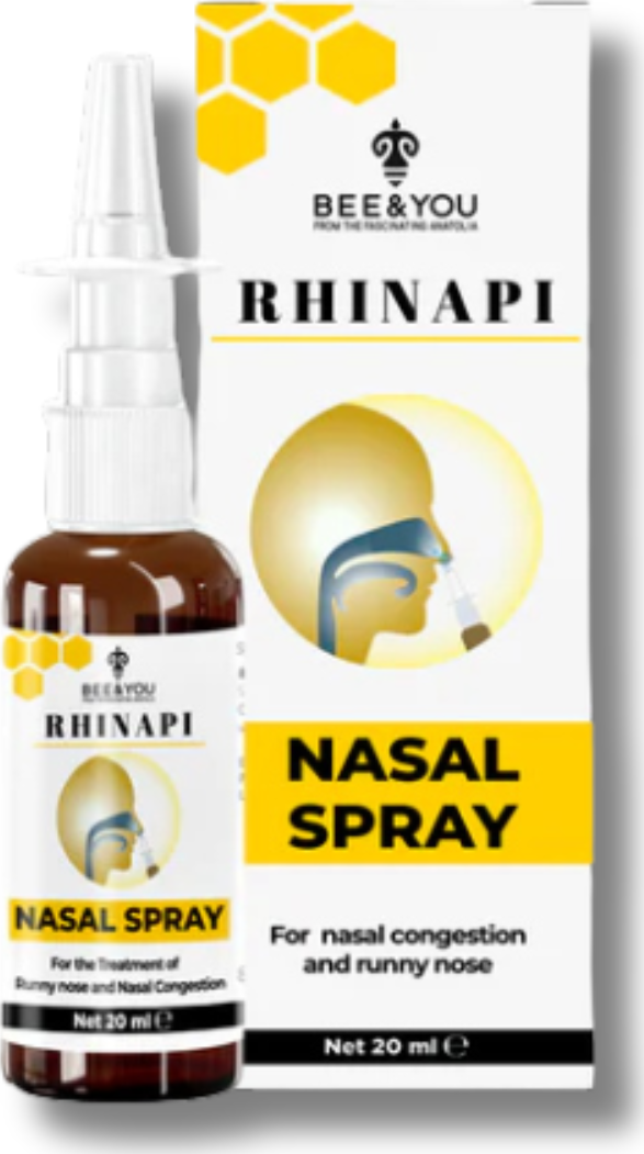 Bee&You | Nosní sprej s propolisem pro úlevu při alergii a rýmě - Rhinapi uvolňuje nos • zvlhčuje sliznici • zmírňuje svědění • nenávykový • přírodní • 30 ml