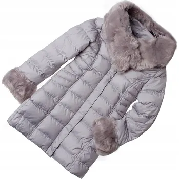 Dívčí bunda Zimní bunda s kožešinou, velmi teplá, šedý kabátek 152