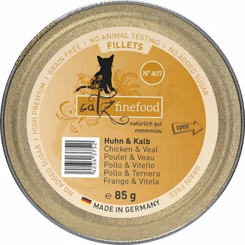 Krmivo pro kočku catz finefood Fillets N°407 s kuřecím a telecím masem v želé 12 × 85 g