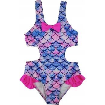 Dívčí plavky Noviti Dívčí jednodílné plavky s volánky - Noviti, Mašlička, modro/růžové Velikost: 92/98 (18-36m)