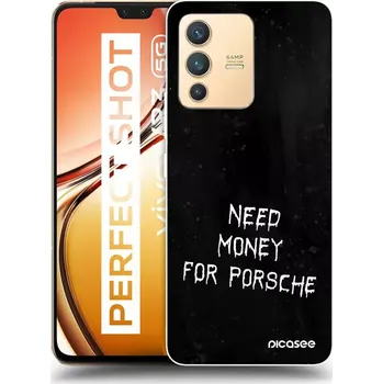 Pouzdro na mobilní telefon Picasee silikonový průhledný obal pro Vivo V23 5G - Black Fuel