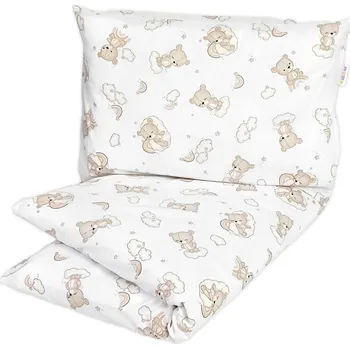 Povlečení Baby Nellys Dětské povlečení, bavlna 2D 140x200/70x80 - Malý medvídek, bílá/béžová Velikost povlečení: 140x200/70x80, Rozměry polštáře: 70 x 80, Rozměry přikrývky: 140 x 200