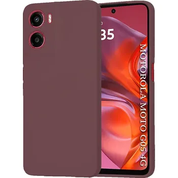 Pouzdro na mobilní telefon Kryt Motorola Moto G05 / E15, SoftFlex - plum red