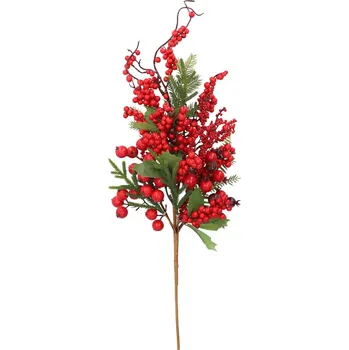 Vánoční dekorace Umělá větvička | RUBIO | červená | 55 cm | XM22 949344 Výška 55 cm