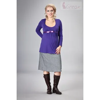 Těhotenská móda Gregx Těhotenská sukně ELVIA - šedá s odstínem stříbr. nitky Velikost oblečení: XL (42)