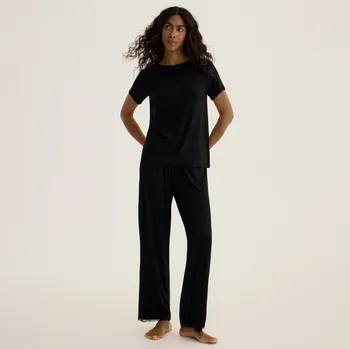 Dámský kabát Reserved - Pyžamo z&nbsp;viskózy - černý - 004EY-99X - 004EY-99X-XS