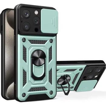 Pouzdro na mobilní telefon Kryt iPhone 15 Pro Max, Techsuit CamShield Pro green