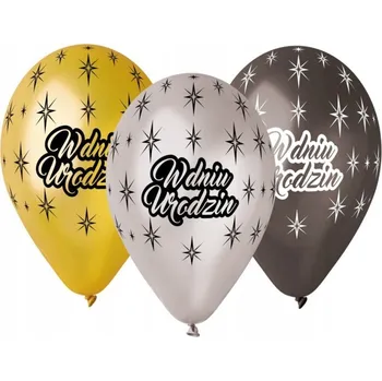 Balónek Narozeninové Balónky pro Dekoraci "Všechno Nejlepší k Narozeninám" METALICKÉ 6 Kusů