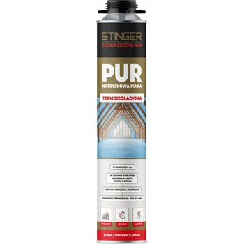 Montážní pěna STINGER termoizolační pěna na oteplování PUR 750 ml se dvěma tryskami
