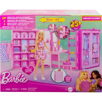 Panenka Panenka panenka Barbie růžová s šatní skříní a doplňky 3+ HXD58