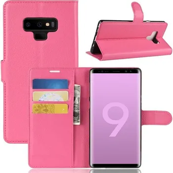 Pouzdro na mobilní telefon Litchi PU kožené peněženkové pouzdro na mobil Samsung Galaxy Note 9 - rose