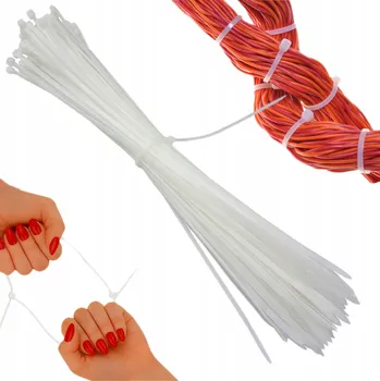 Organizace kabelů STAHOVACÍ PÁSKY UTÍRACÍ STAHOVACÍ PÁSKY , ZIPY, BÍLÁ SADA 4,8X300, SILNÉ